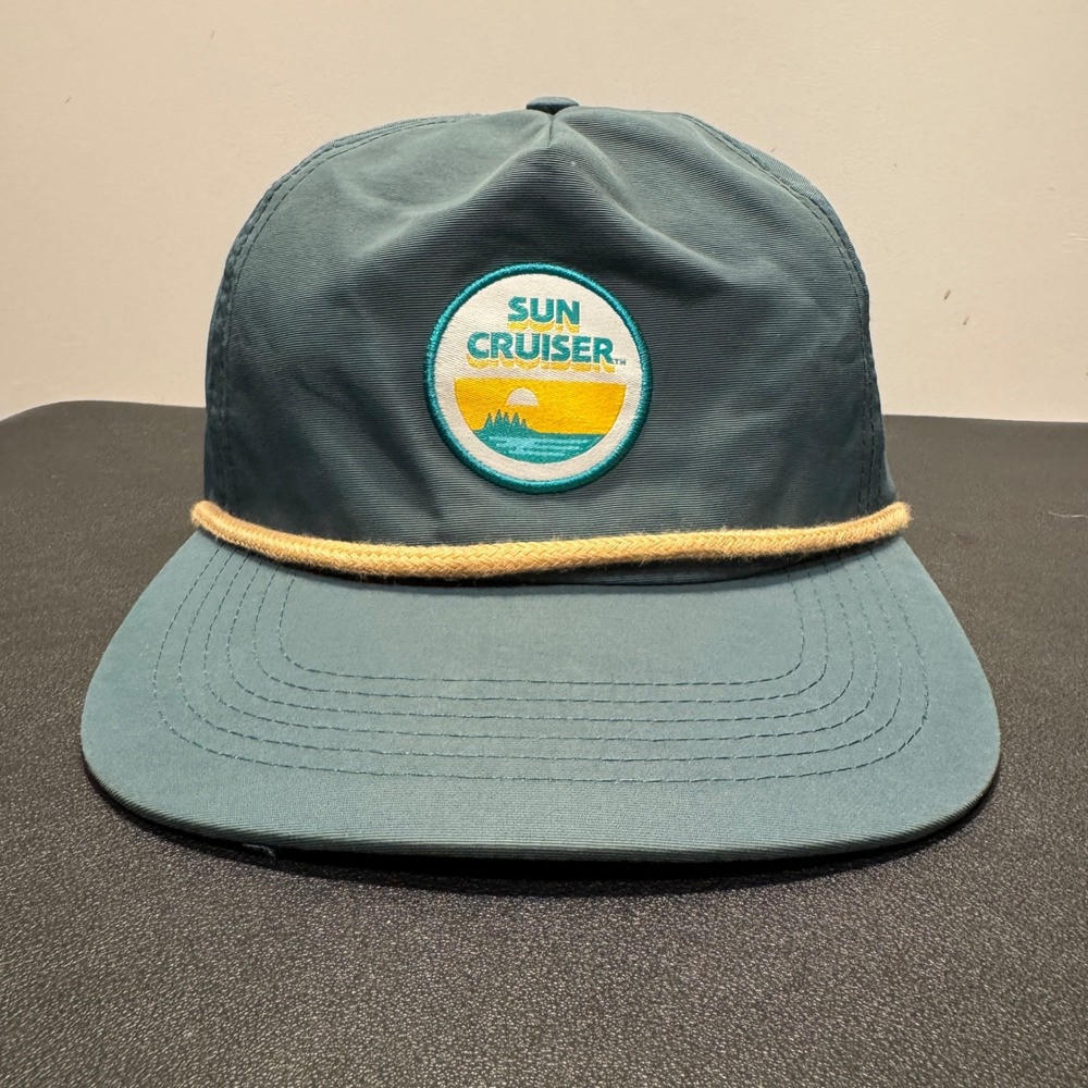 Sun Cruiser Hat Cap Blue Nylon Rope Snapback Patch Summer Retro Gorpcore OSFM
